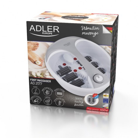 Adler | Foot massager | AD 2177 | Warranty 24 month(s) | 450 W | Number of accessories included | White/Silver - 10